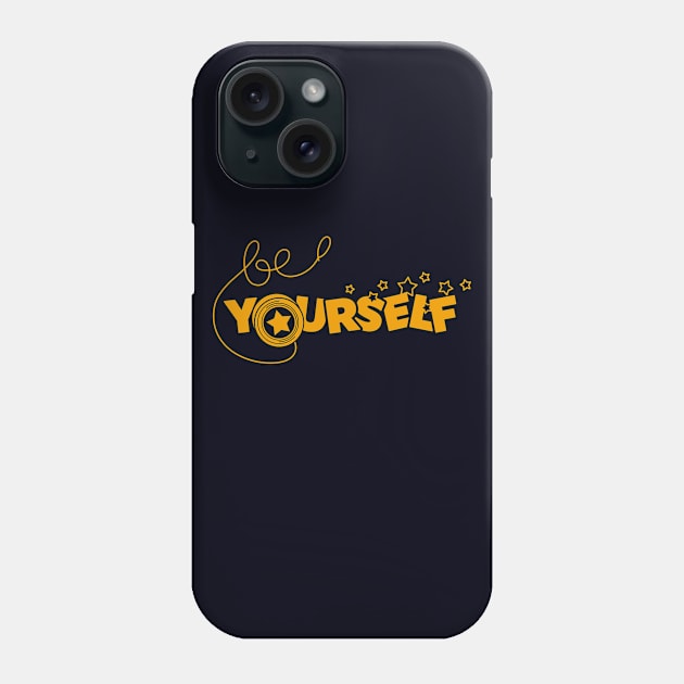 Be Yoyoself 80's Retro Inspirational Quotes Pun Typography Phone Case by BoggsNicolas