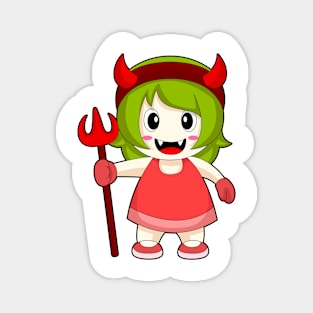 Girl Halloween Devil Trident Magnet