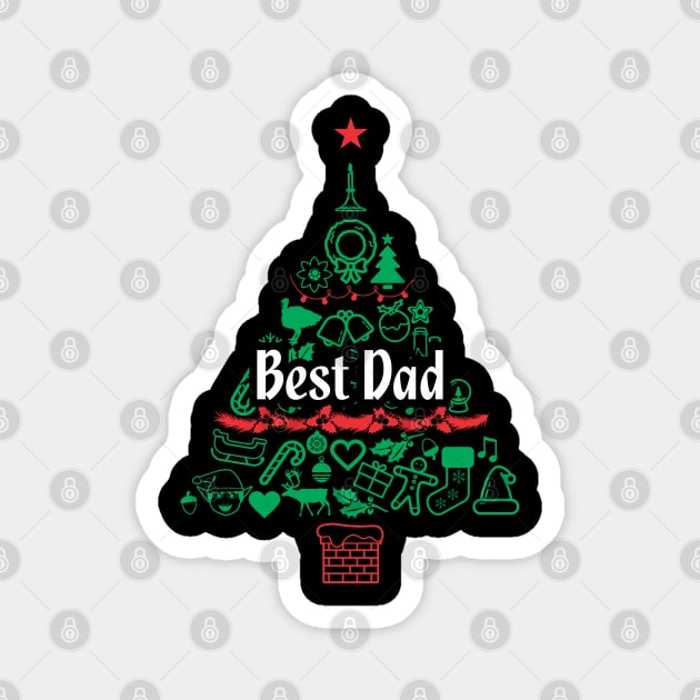 Best Dad Holiday Present - Funny Christmas Gift Magnet by Vector-Artist