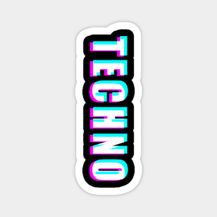 3D Techno Text - Upright Magnet