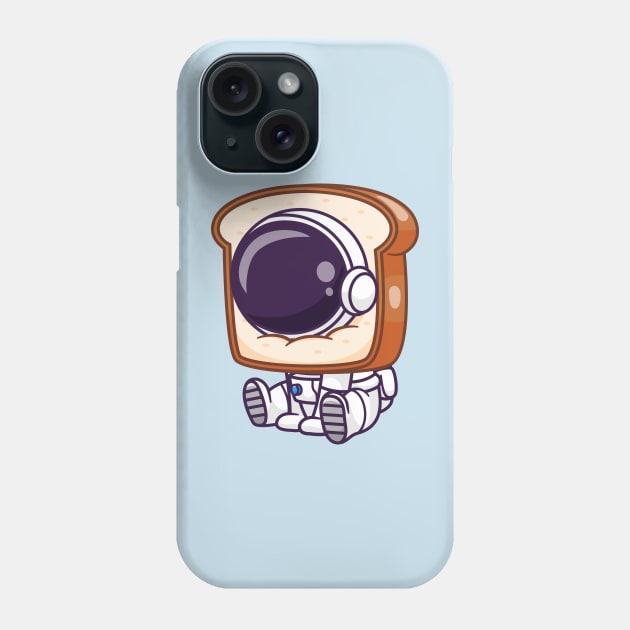 Cute Astronaut With Bread Cartoon Phone Case by Catalyst Labs