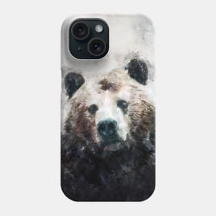 Dramabite Watercolor grizzly bear watercolor Phone Case