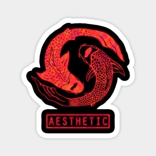 Aesthetic koi ying yang Magnet