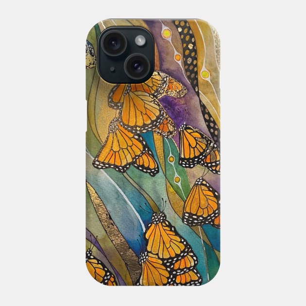 Migration of Monarch butterflies Phone Case by MistyLakeArt