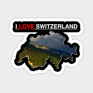 I Love Switzerland Interlaken Lake Castle Magnet