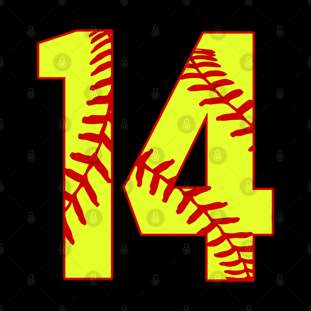 Fastpitch Softball Number 14 #14 Softball Shirt Jersey Uniform Favorite Player Biggest Fan by TeeCreations