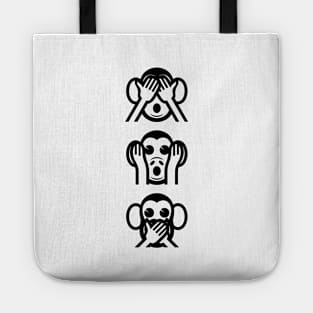 3 Wise Monkeys Emoji Tote