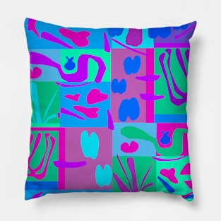 Ode To Matisse Collage - Blue Pink Green Pillow