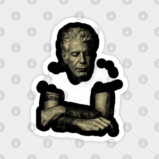 Graphic Anthony Portrait Bourdain Vintage Magnet by Ballistic Redstone