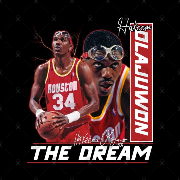 Hakeem Olajuwon The Dream Basketball Legend Signature Vintage Retro 80s 90s Bootleg Rap Style by CarDE