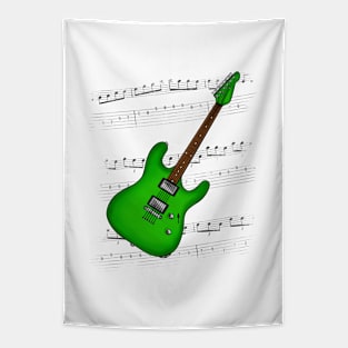 Guitar Tab Electric Guitarist Music Notation Musician (Green) Tapestry