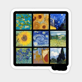 Van Gogh Paintings Sunflowers Starry Night Magnet