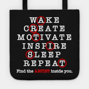 Wake Create Motivate Inspire Sleep Repeat Tote