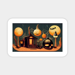 Haunted House on Halloween Night Magnet