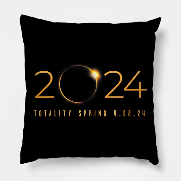 2024 Solar Eclipse American Totality Spring 4.08.24 Pillow by nadenescarpellos