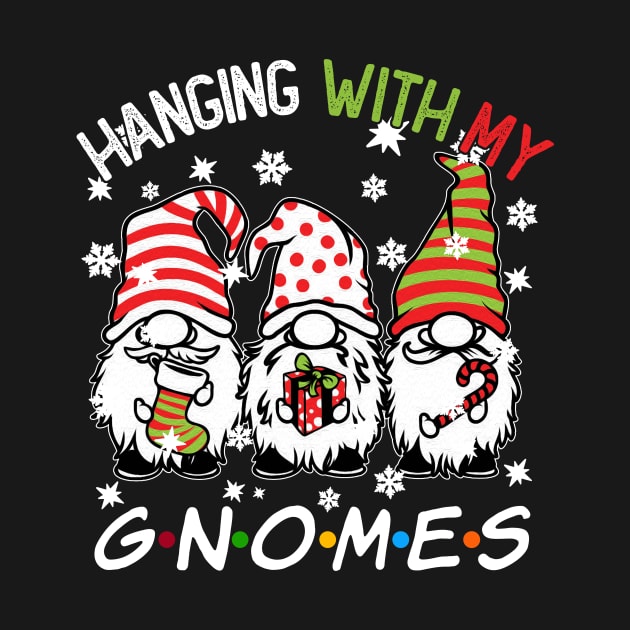 Funny Christmas Gnome Hanging With My Gnomies Family Pajamas by JennyArtist