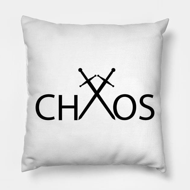 Chaos being chaotic typography design Pillow by DinaShalash