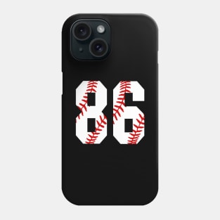 Baseball Number 86 #86 Baseball Shirt Jersey Favorite Player Biggest Fan Phone Case