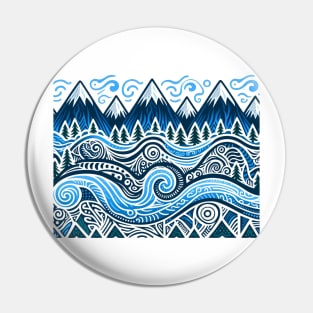 Tribal Blue Mountains Pin