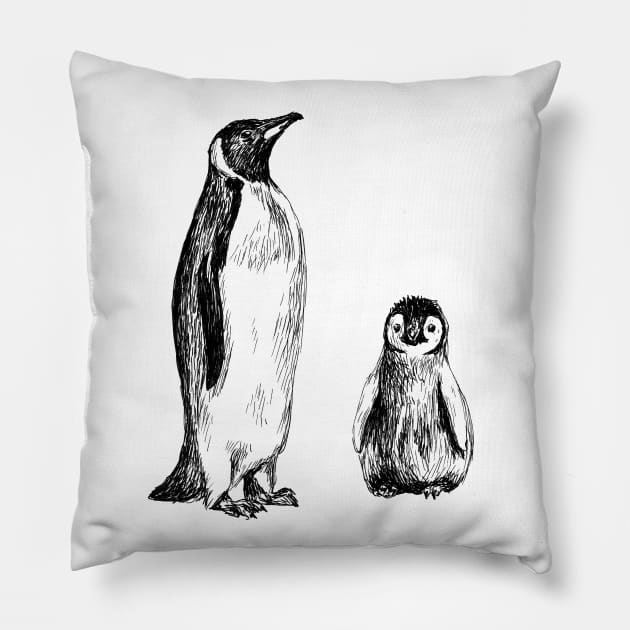 Penguin Print Pillow by rachelsfinelines