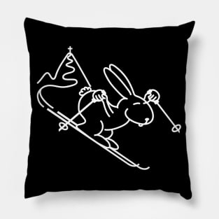 Skiing Bunny Pillow