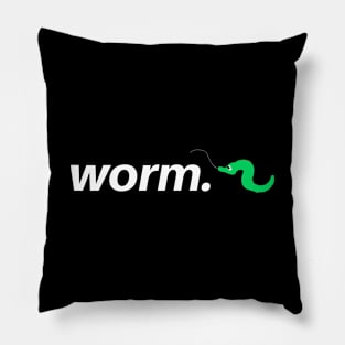 green worm on a string Pillow