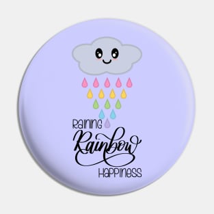 Raining Rainbow Happiness Kawaii Cute Rain Cloud in Purple Pin
