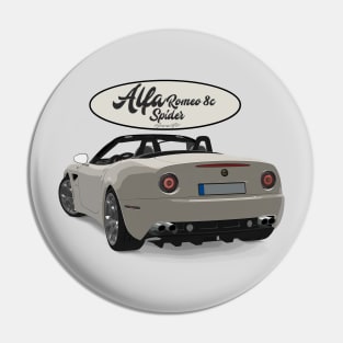 ALFA ROMEO 8C SPIDER White Back Pin