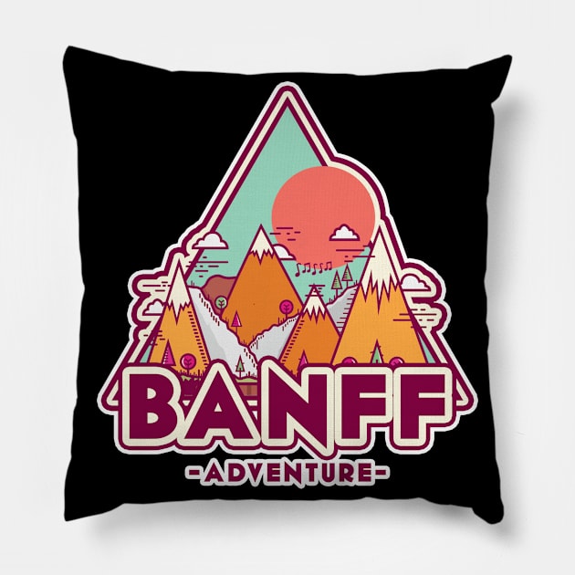 Banff mountain adventure Pillow by SerenityByAlex