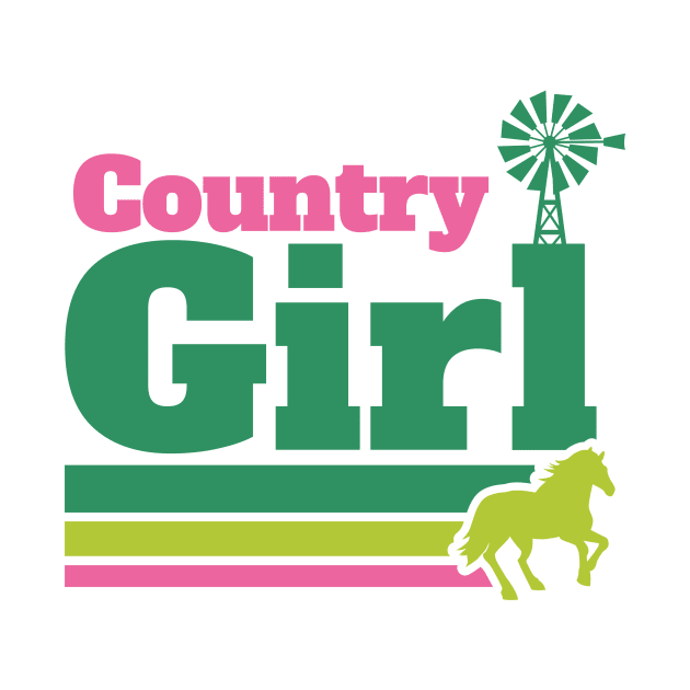 Retro Country Girl Colorful Rural Girl by SLAG_Creative