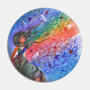 a beautiful mind colorful ink painting Pin