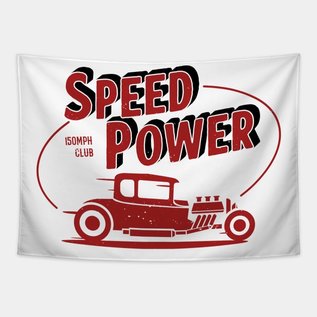 Speed and Power - Hot Rod Club Tapestry by CC I Design