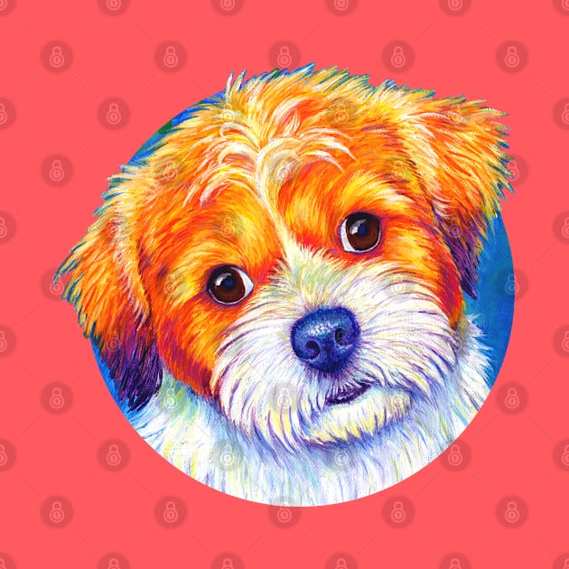 Colorful Cute Shih Tzu Dog by rebeccawangart