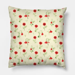 Poppy Flower Pattern 2 Pillow