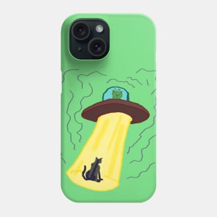 Alien cat abduction Phone Case