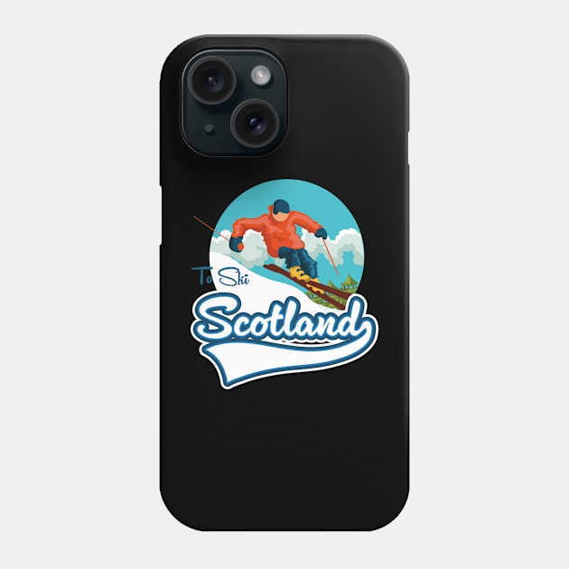 Scotland Ski travel logo Phone Case by nickemporium1