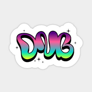 DNB - Liquid Font Color Gradient (black/green/pink) Magnet