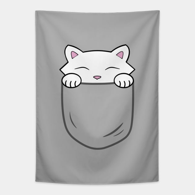 Cat Inside A Pocket Tapestry by Purrfect