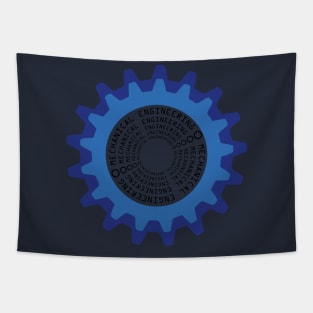 mechanical engineering text & logo gear image Tapestry