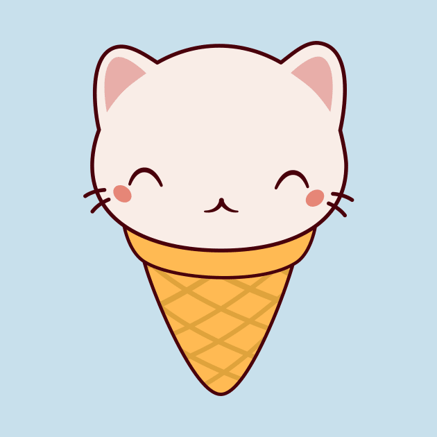 Kawaii Cute Cat Ice Cream by happinessinatee