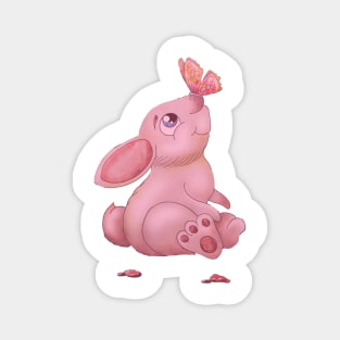 cute illustration - pink bunny design Magnet