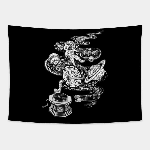 Space Music DJ design Tapestry by ruta13art