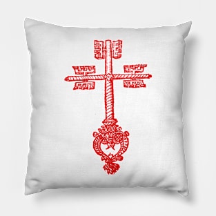 medieval key red Pillow