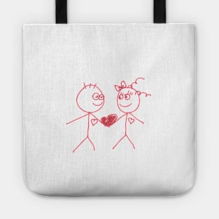 love doodle couple Tote