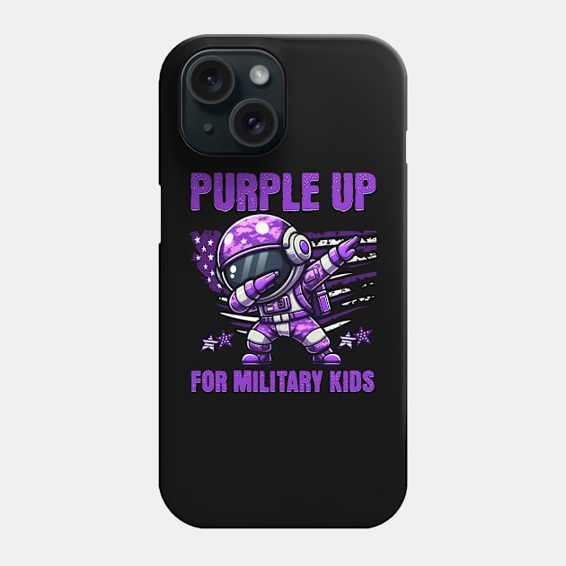 Purple Up Military Kids Military Child Month Astronaut Funny Phone Case by Orhanpeter