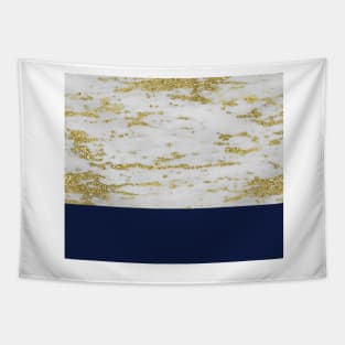 Faraldi gold marble and French navy Tapestry