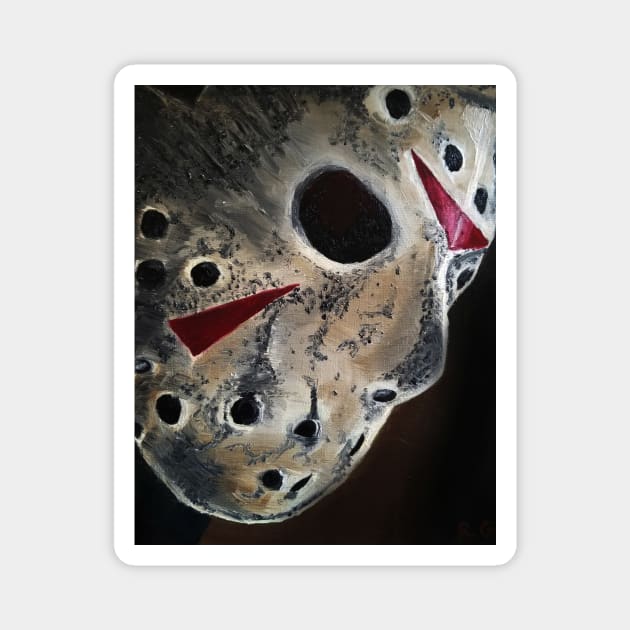 Jason Mask Magnet by RG Illustration