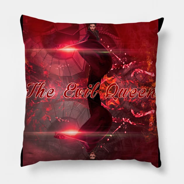 The evil Queen on fire Pillow by willow141