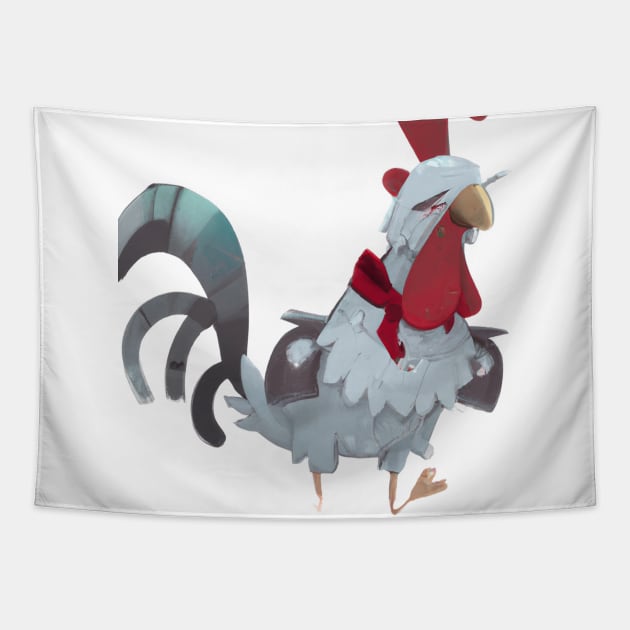 Cute Rooster Drawing Tapestry by Play Zoo