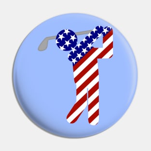 USA Mens Golf - Male Golfer Pin